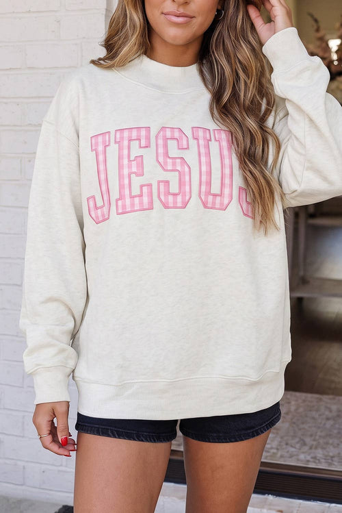 LAS Polka Dot JESUS / FAITH Mock Neck Sweatshirt (S-XL)