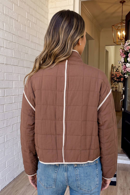 LAS Quilted Snap Button Pocket Patched Jacket (S-XL)