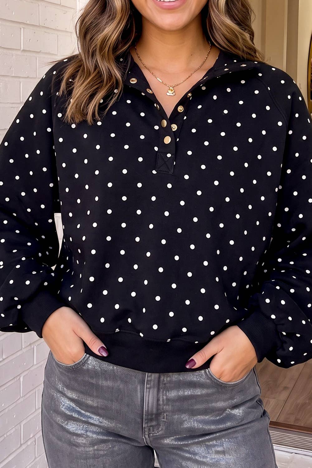 LAS Chocolate Chip Polka Dot Pullover Sweatshirt (S-XL)